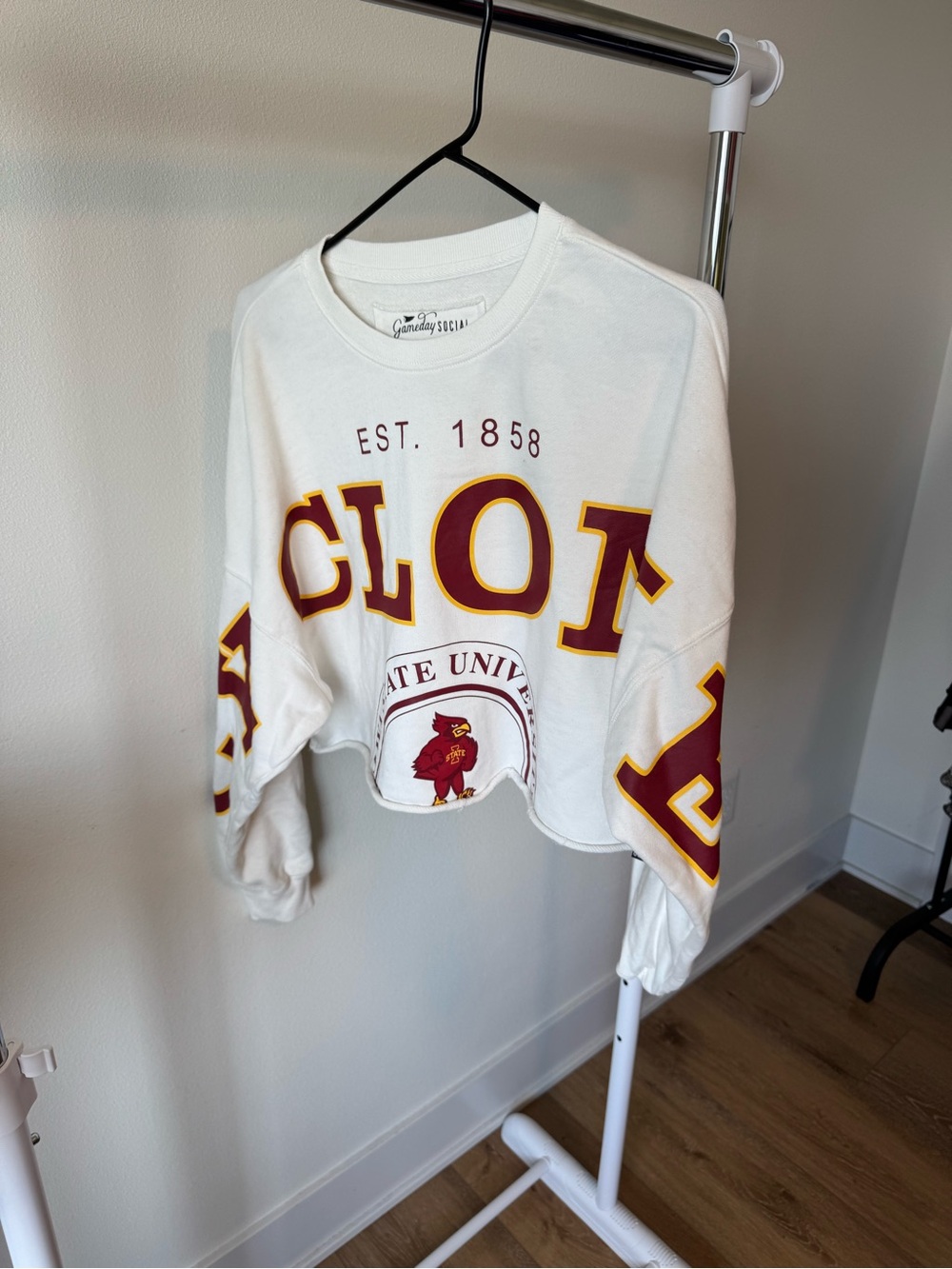 Gameday Social Iowa State Cyclones cropped crewneck sweater Size Medium